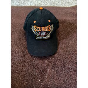 Vintage Sturgis 2003 South Dakota Black Embroidered Eagle Hatman Cap